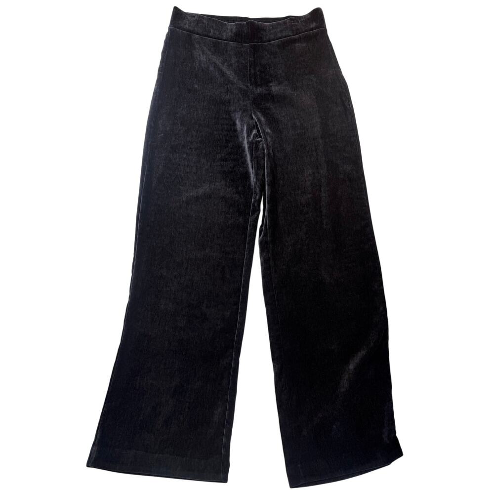 Cozy Wide Leg Ribbed Pull On Pants LOFT Sz L Tall Dark Gray Comfy Lounge Weekend